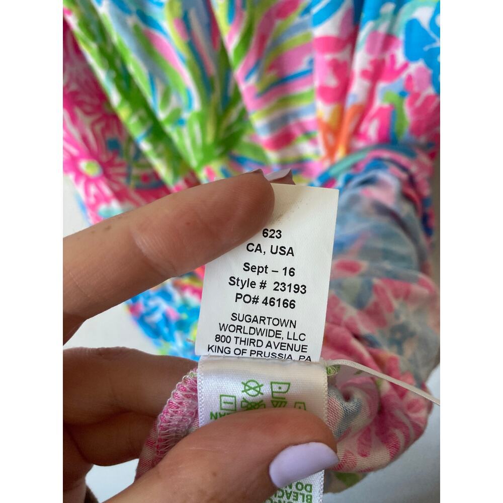 EUC Lilly Pulitzer Almeria Lovers Coral Stretch Off the Shoulder Top Bright XS - Picture 13 of 13